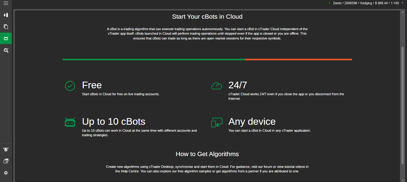 cTrader Algo